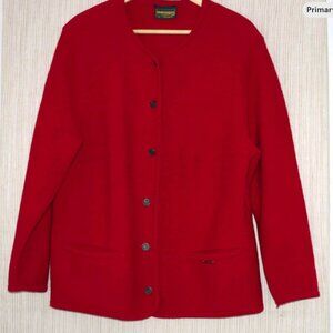 Geiger Collection wool Deep Red Cardigan jacket size 48